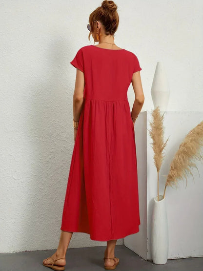 Nerys | Breathable White Midi Dress