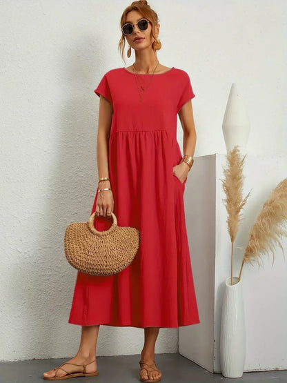Gabrielle | Timeless flowy midi dress for effortless elegance