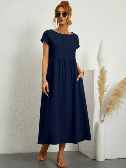 Nerys | Breathable White Midi Dress