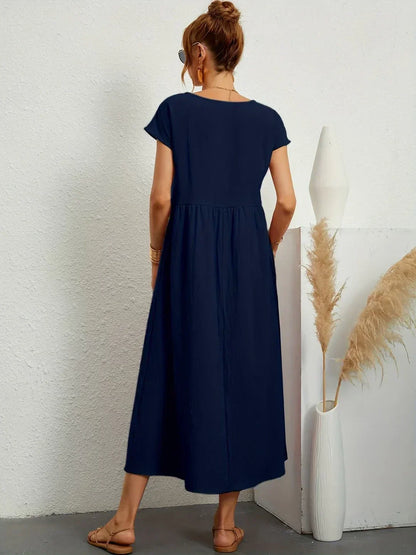 Gabrielle | Timeless flowy midi dress for effortless elegance