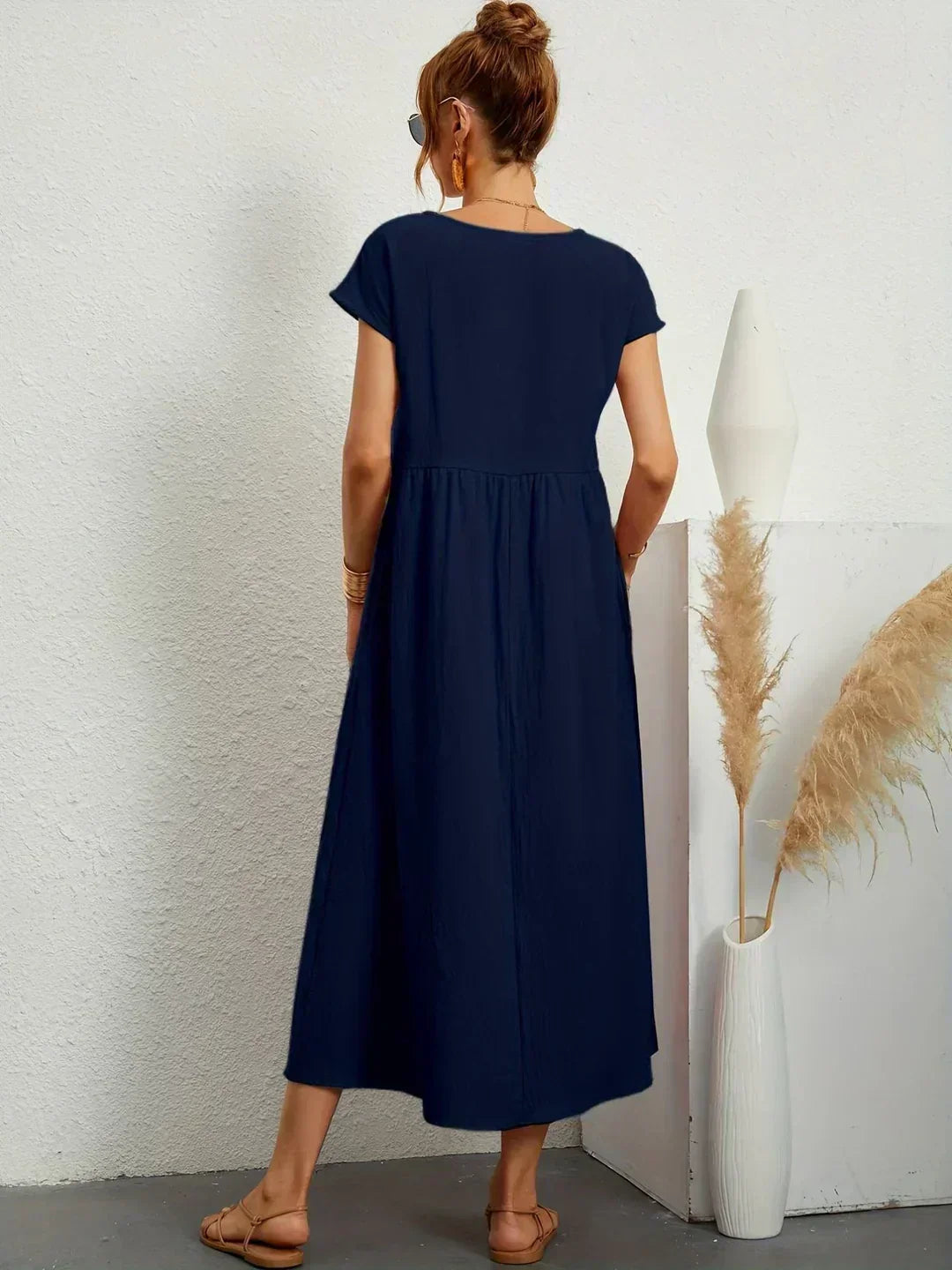 Nerys | Breathable White Midi Dress