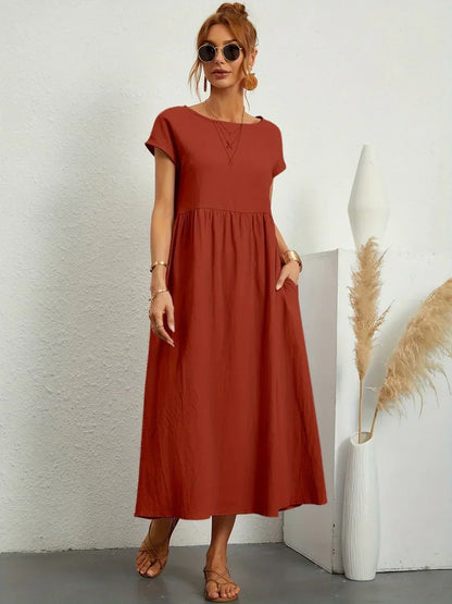 Gabrielle | Timeless flowy midi dress for effortless elegance