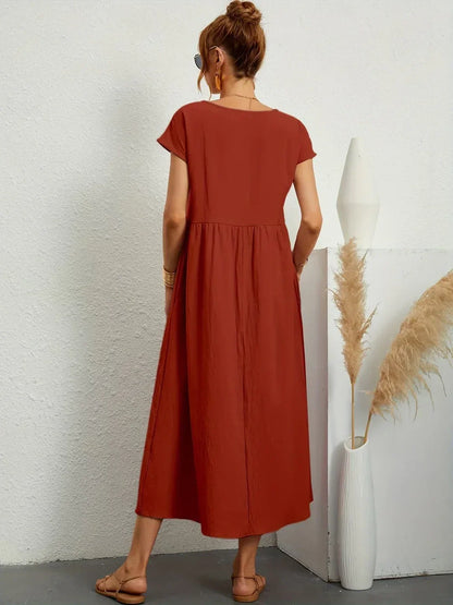 Gabrielle | Timeless flowy midi dress for effortless elegance