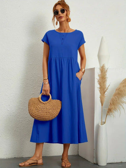 Gabrielle | Timeless flowy midi dress for effortless elegance