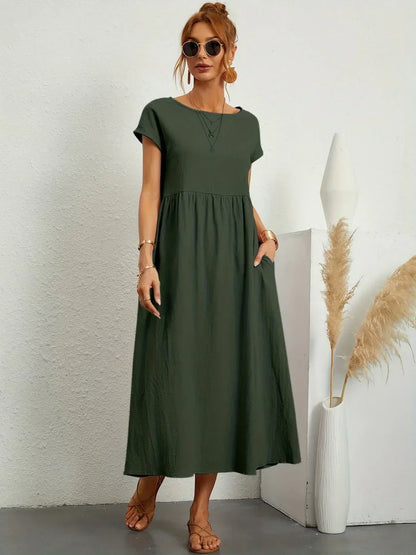 Gabrielle | Timeless flowy midi dress for effortless elegance