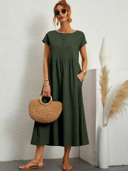 Gabrielle | Timeless flowy midi dress for effortless elegance