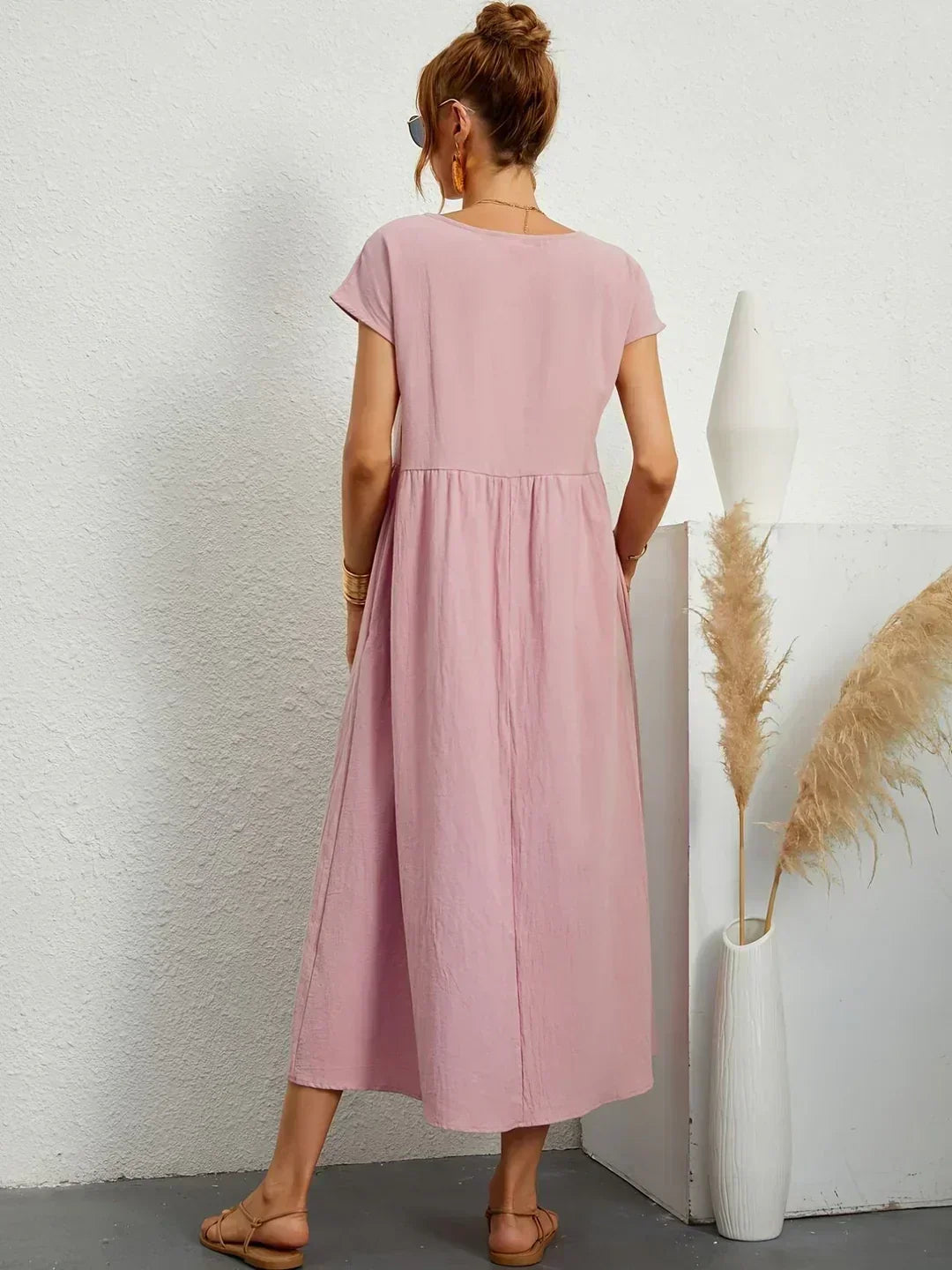 Nerys | Breathable White Midi Dress