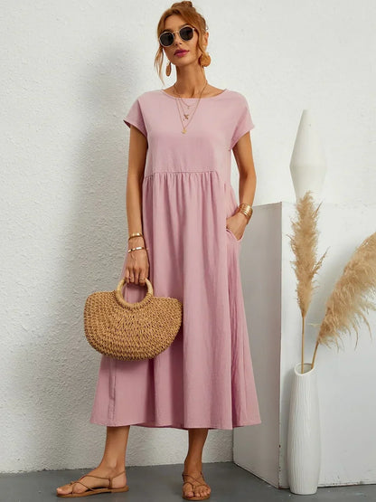 Gabrielle | Timeless flowy midi dress for effortless elegance