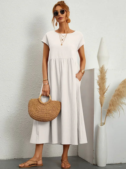 Gabrielle | Timeless flowy midi dress for effortless elegance