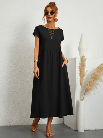 Gabrielle | Timeless flowy midi dress for effortless elegance