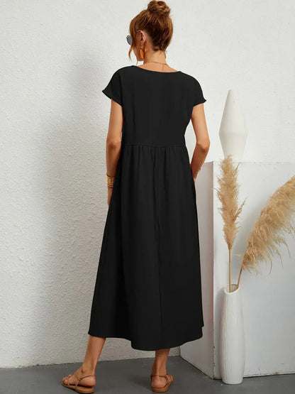 Gabrielle | Timeless flowy midi dress for effortless elegance