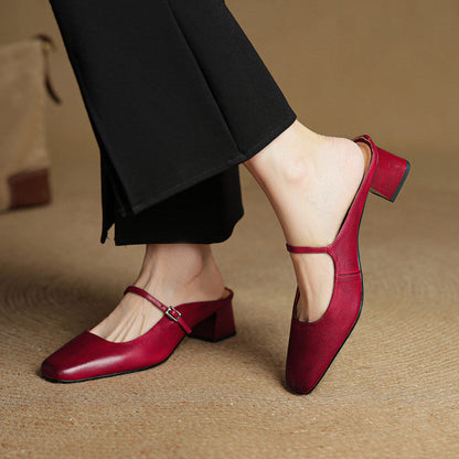 Esmer Genuine Leather Mules