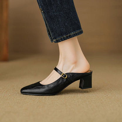 Vian Genuine Leather Mules