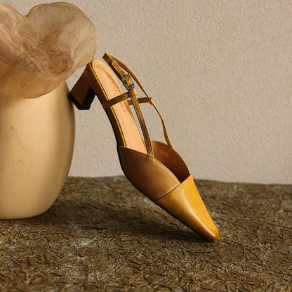 Serelle | Leather Slingback Heels