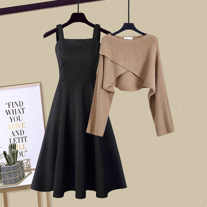 Women's Outfit Set | Sleeveless Dress with Cropped Cardigan