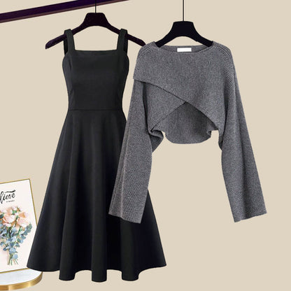 Women's Outfit Set | Sleeveless Dress with Cropped Cardigan