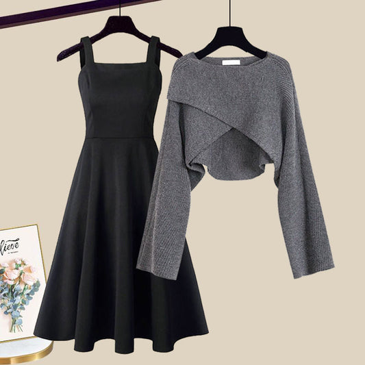 Women's Outfit Set | Sleeveless Dress with Cropped Cardigan