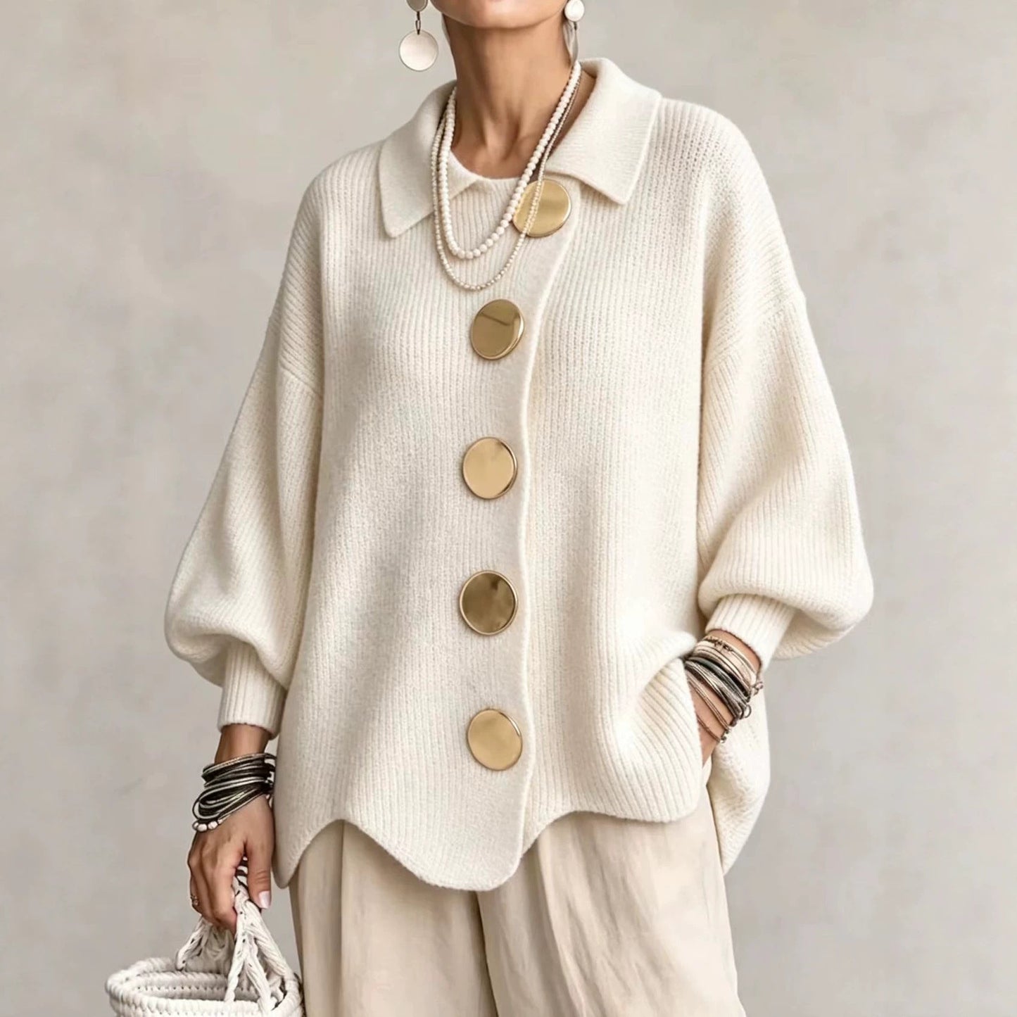 Isadora | Oversized Collared Cardigan