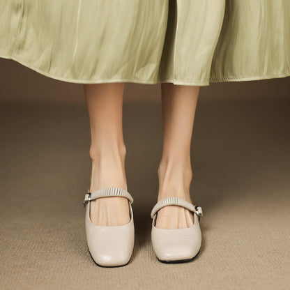 Novie Genuine Leather Mary Jane Mules