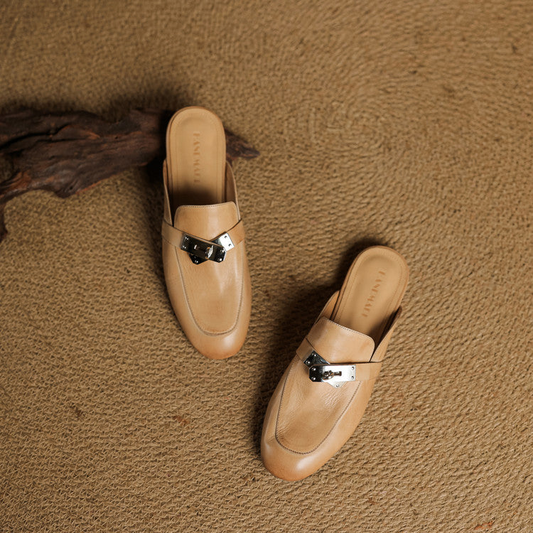 Carla Genuine Leather Mules