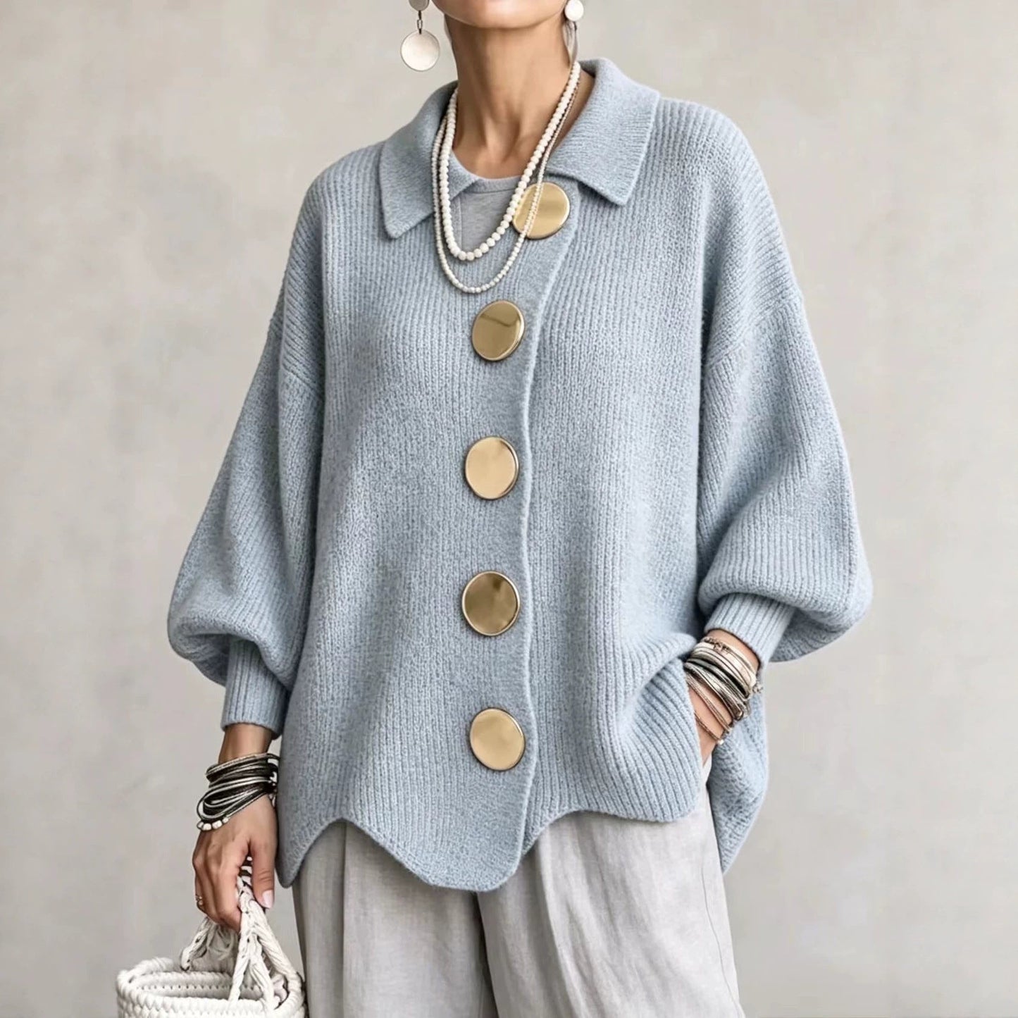 Isadora | Oversized Collared Cardigan