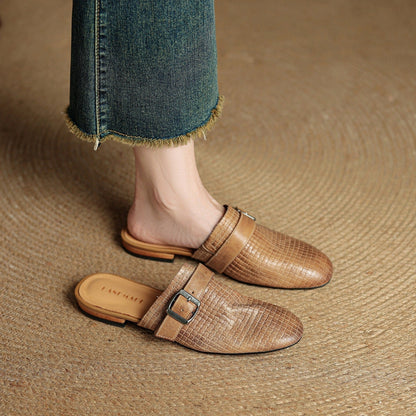 Emrie Genuine Leather Mules