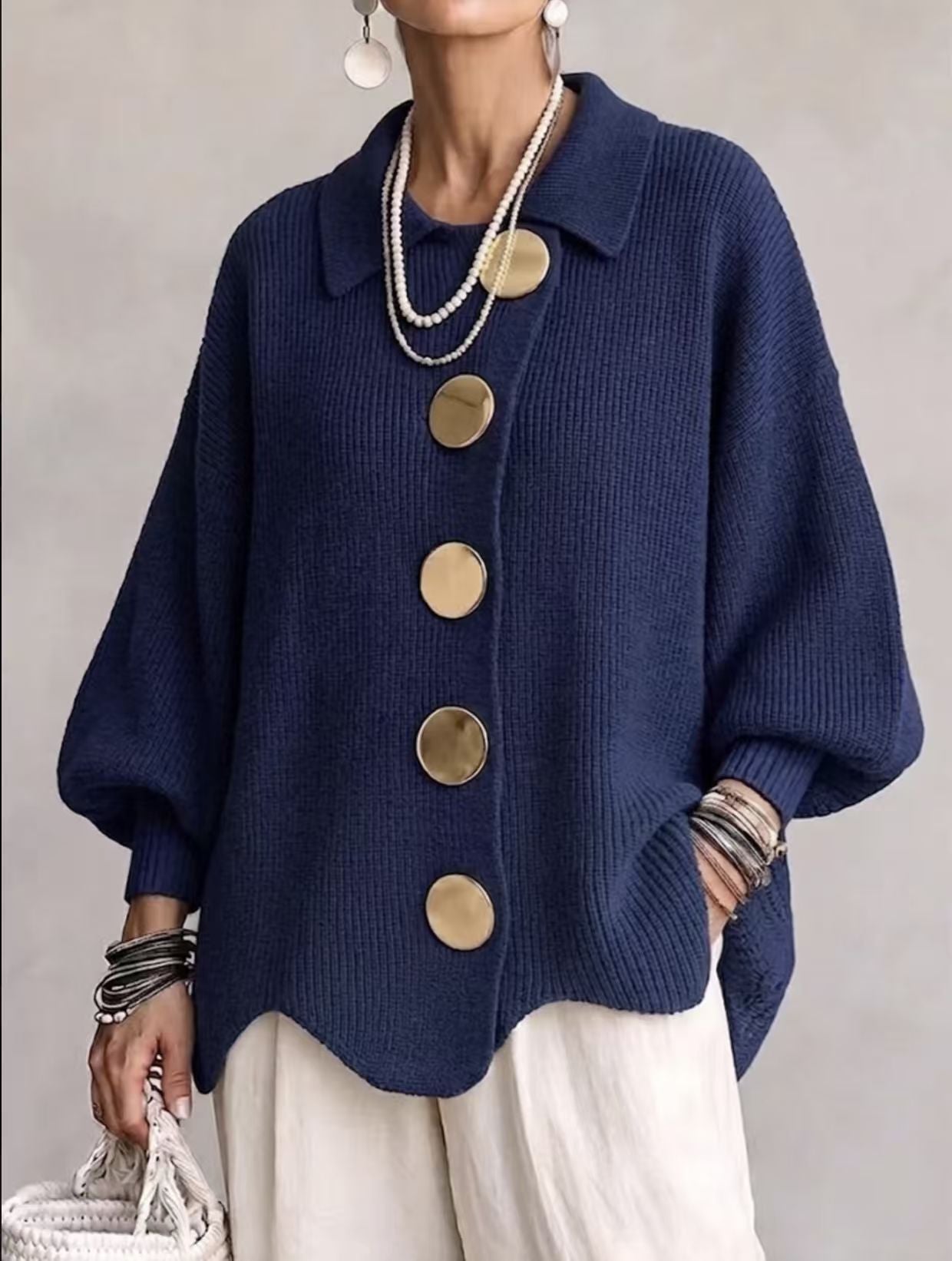 Isadora | Oversized Collared Cardigan