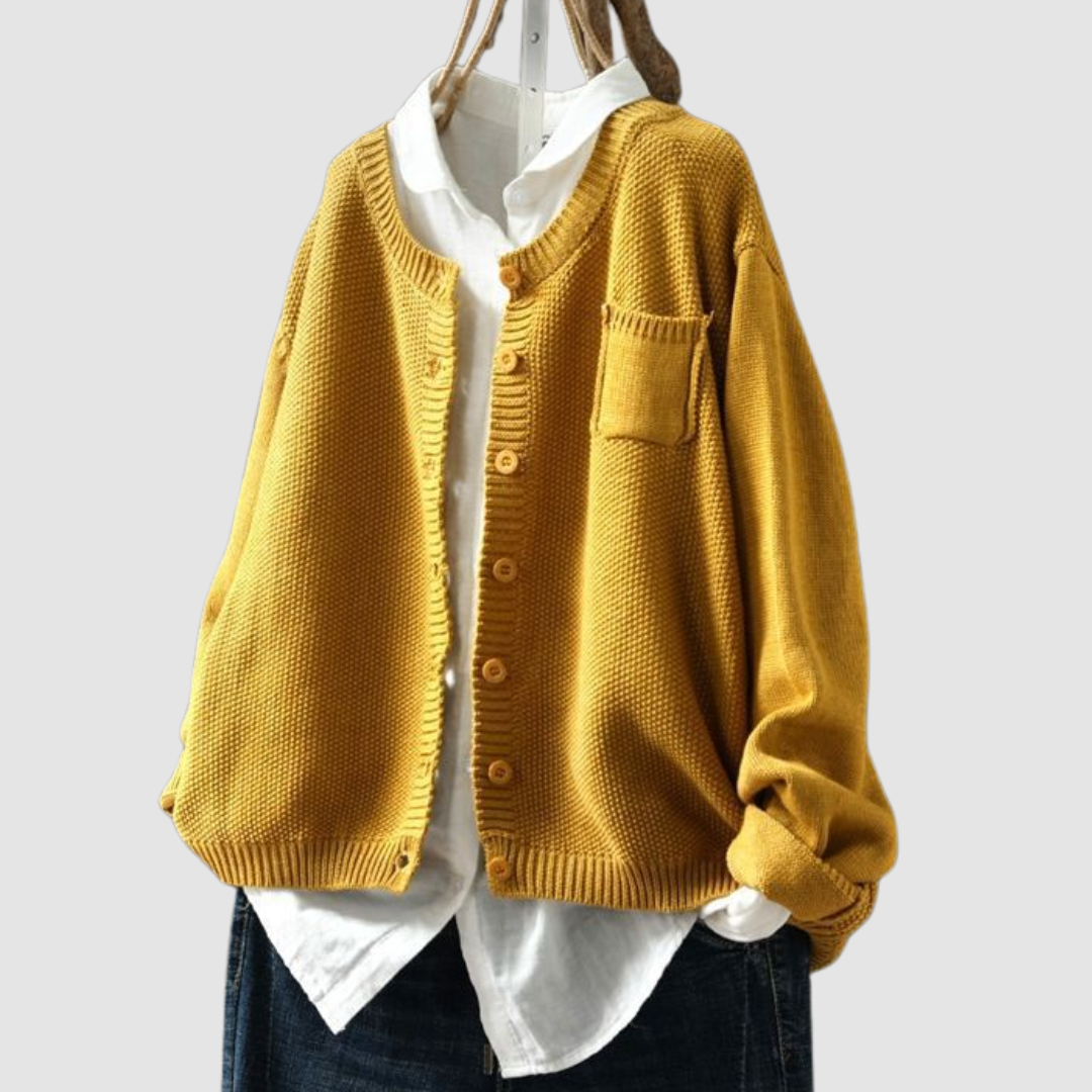 Solene | Refined oversized knit cardigan in soft hues