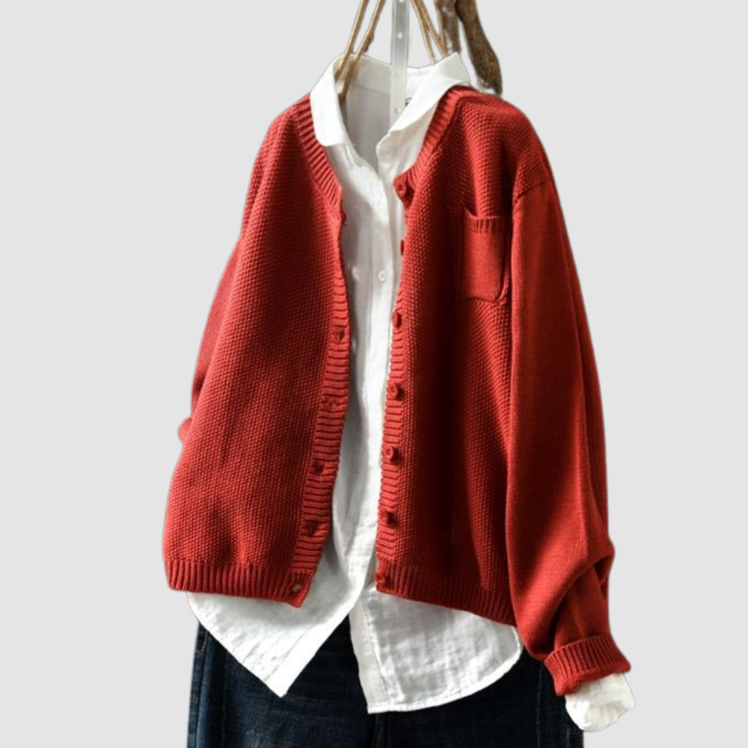 Solene | Refined oversized knit cardigan in soft hues