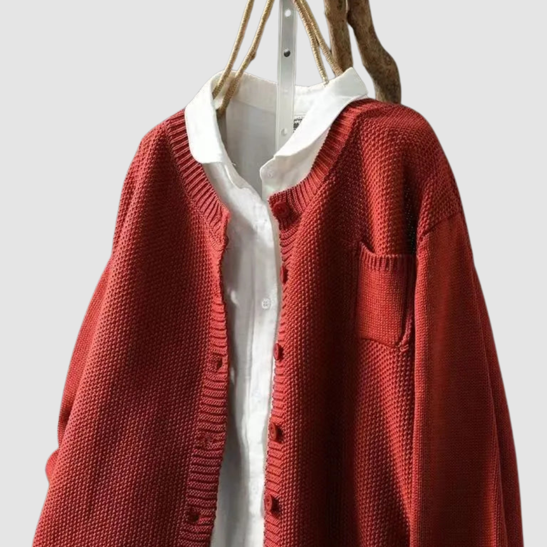Solene | Refined oversized knit cardigan in soft hues