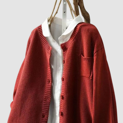 Solene | Refined oversized knit cardigan in soft hues
