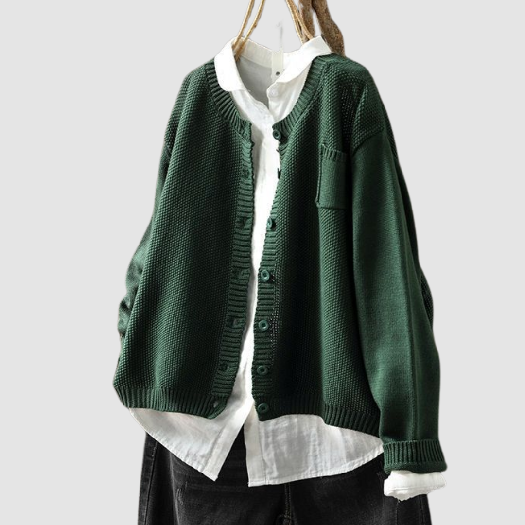 Solene | Refined oversized knit cardigan in soft hues
