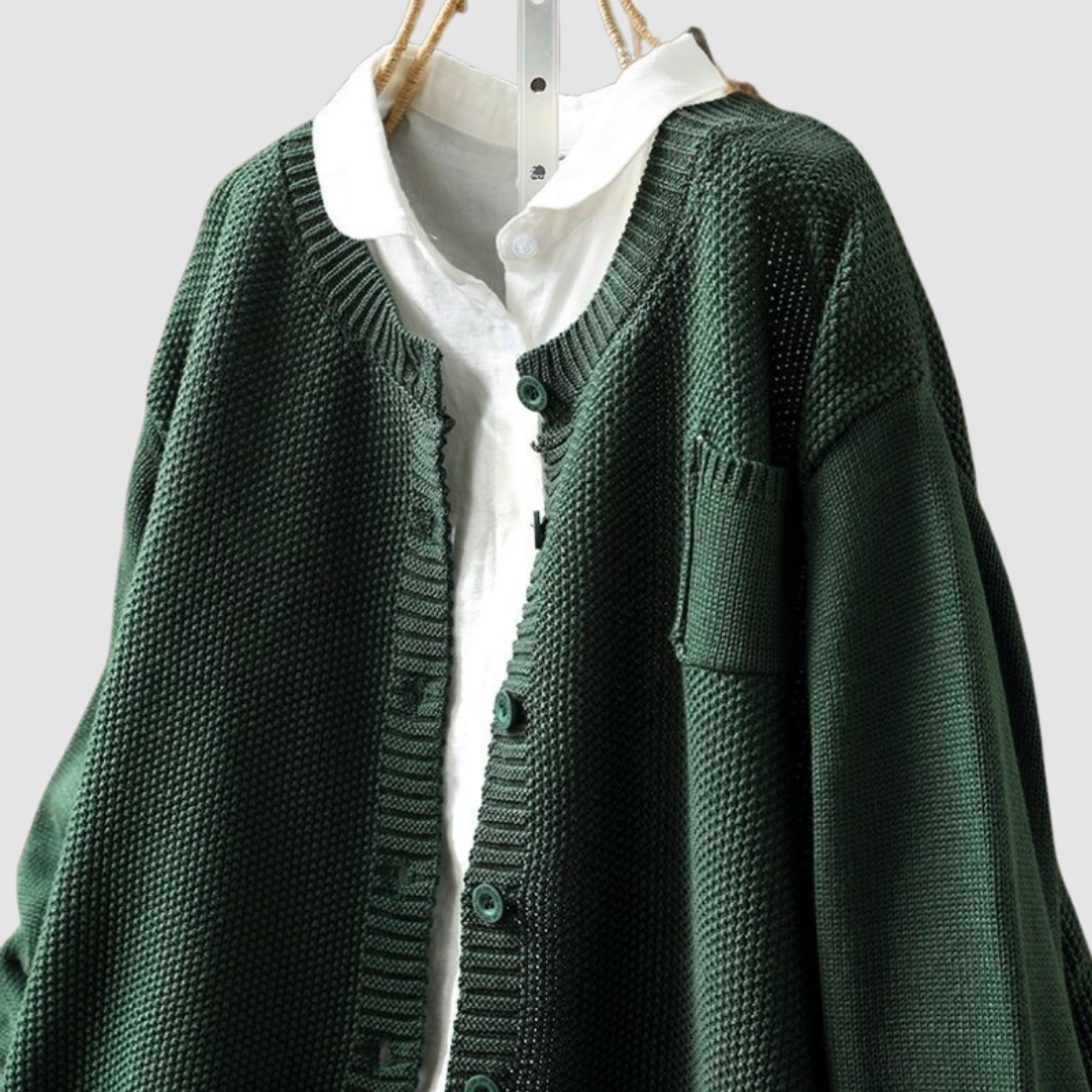 Solene | Refined oversized knit cardigan in soft hues