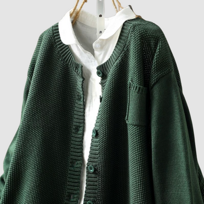 Solene | Refined oversized knit cardigan in soft hues