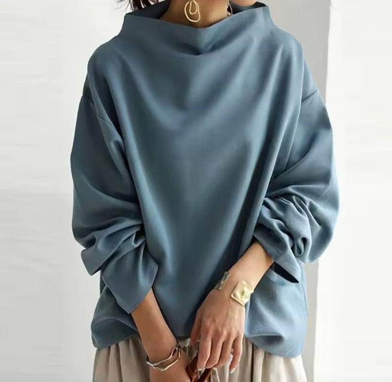 Rachel | Chic High-Neck Long Sleeve Top in Lumina