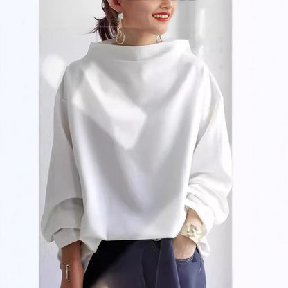 Rachel | Chic High-Neck Long Sleeve Top in Lumina