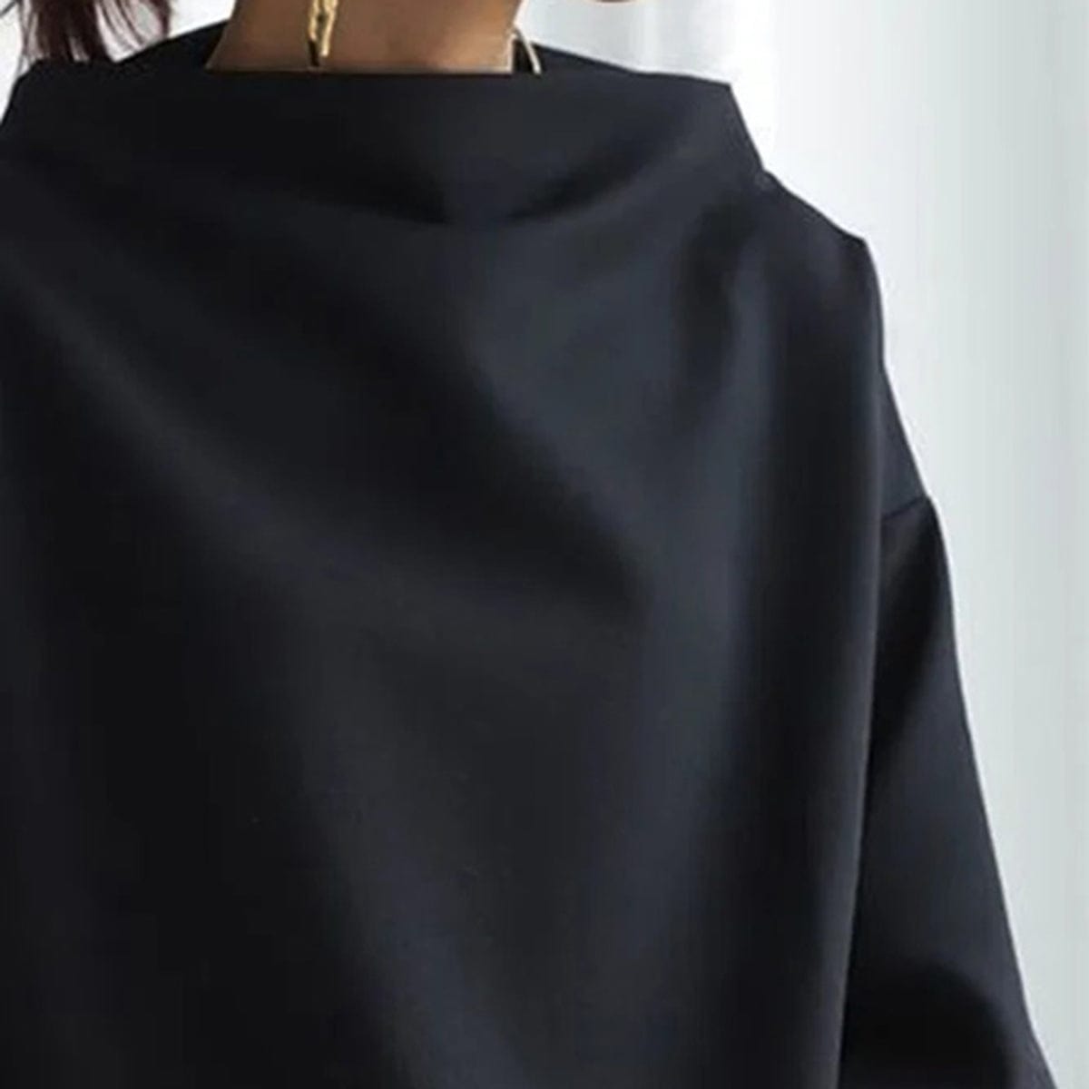 Rachel | Chic High-Neck Long Sleeve Top in Lumina