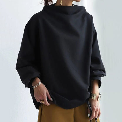 Rachel | Chic High-Neck Long Sleeve Top in Lumina