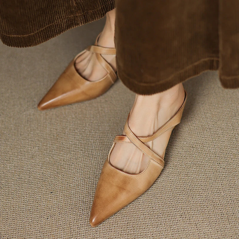 Aluna Genuine Leather Mules