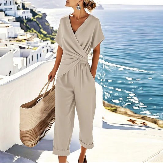 Women's Two-Piece Set | Wrap Top Pants