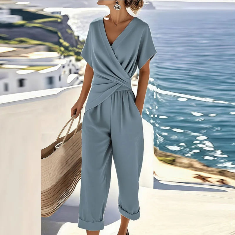 Women's Two-Piece Set | Wrap Top Pants