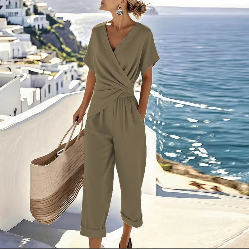 Women's Two-Piece Set | Wrap Top Pants