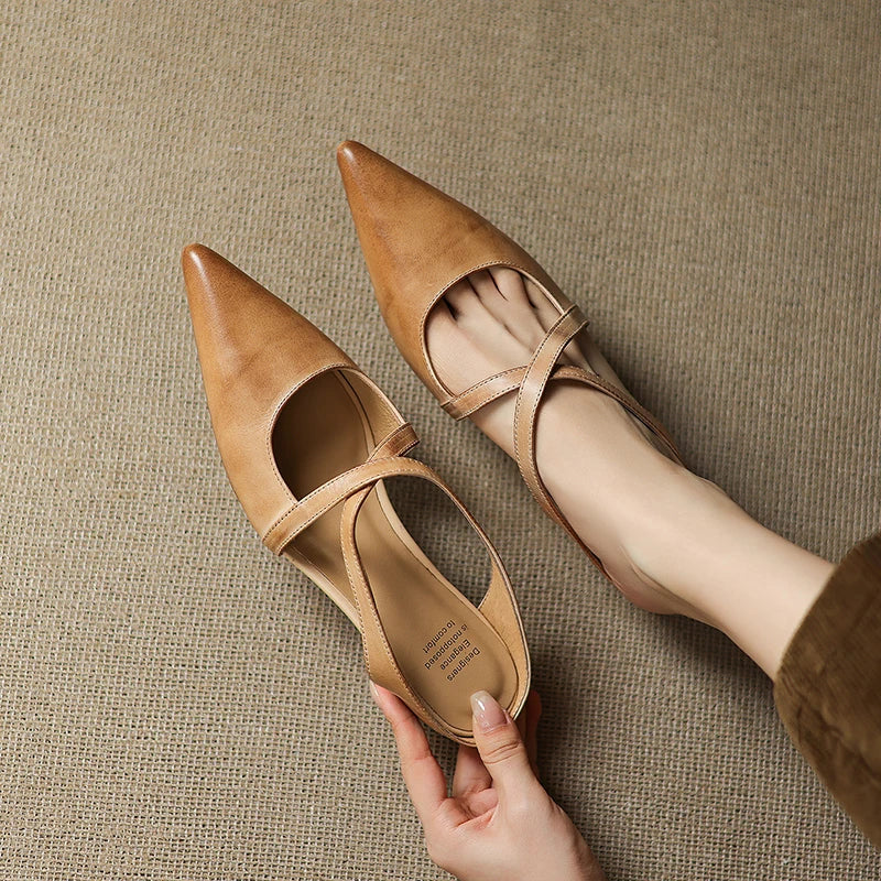 Aluna Genuine Leather Mules