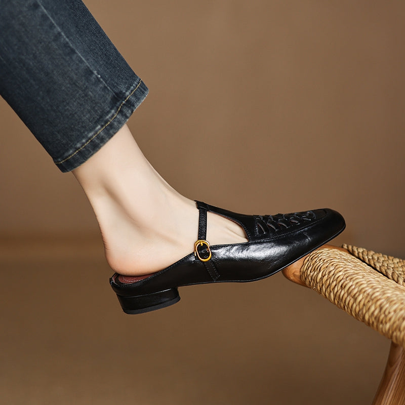 Elya Genuine Leather Mules
