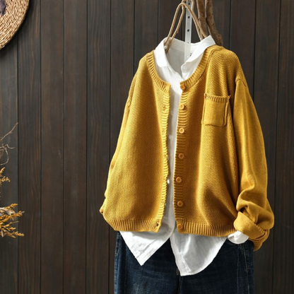 Solene | Refined oversized knit cardigan in soft hues