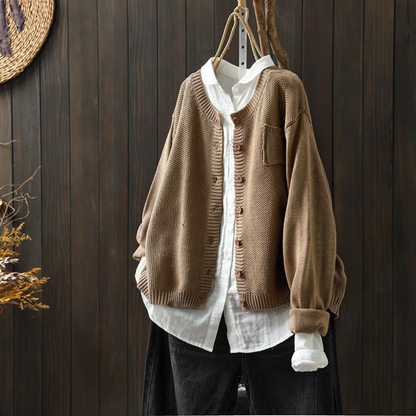 Solene | Refined oversized knit cardigan in soft hues