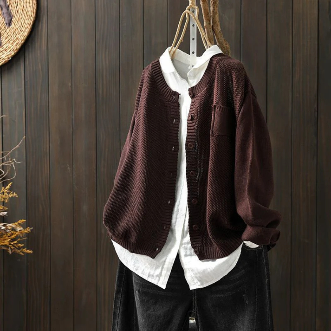 Solene | Refined oversized knit cardigan in soft hues
