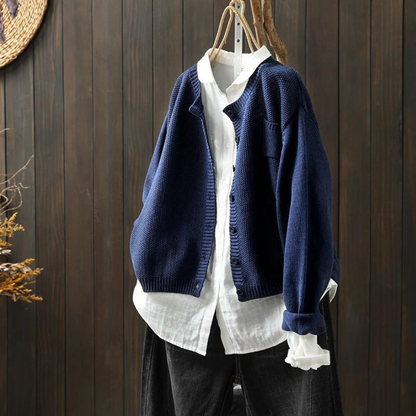 Solene | Refined oversized knit cardigan in soft hues