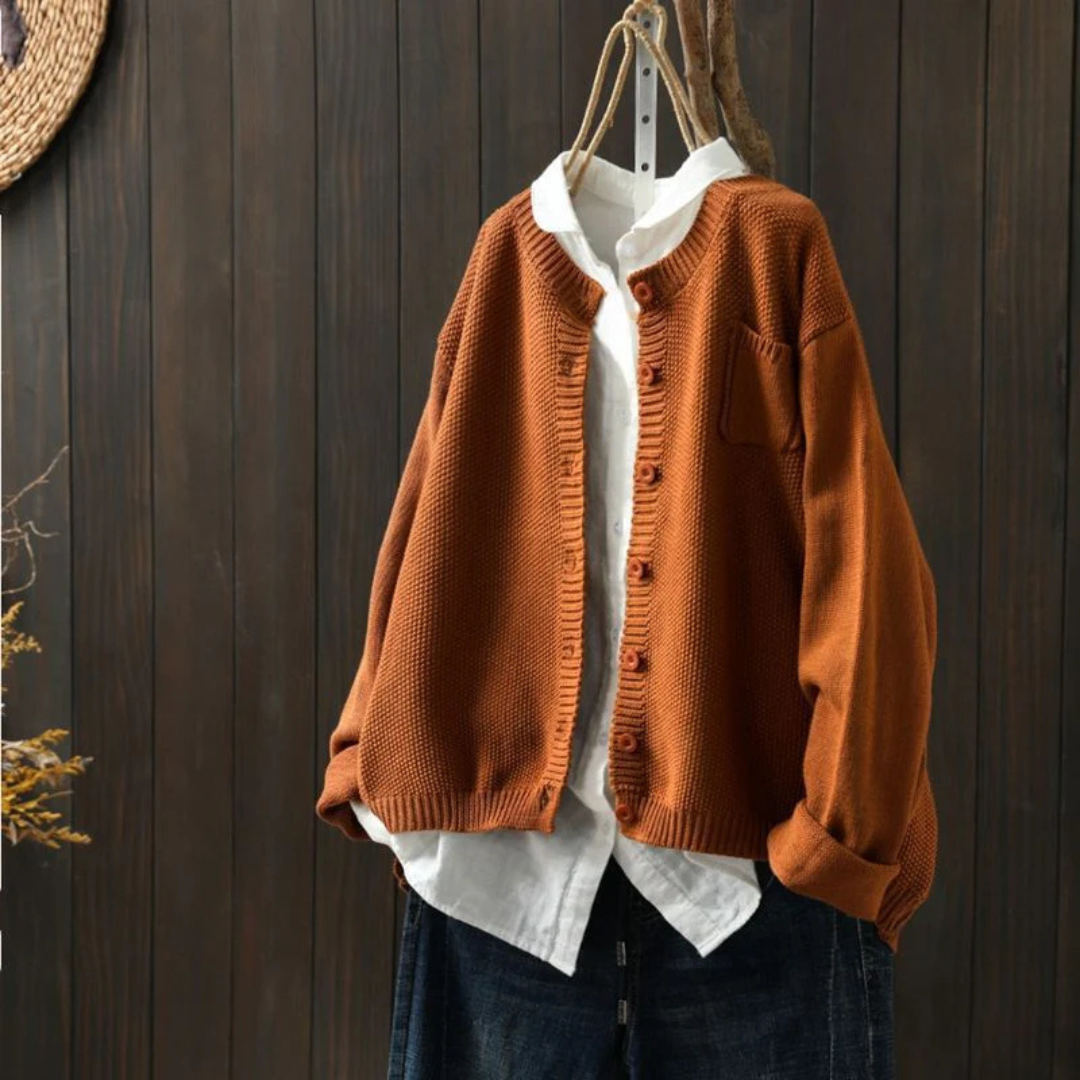 Solene | Refined oversized knit cardigan in soft hues