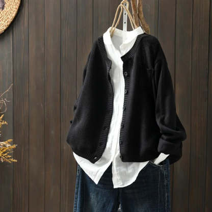 Solene | Refined oversized knit cardigan in soft hues